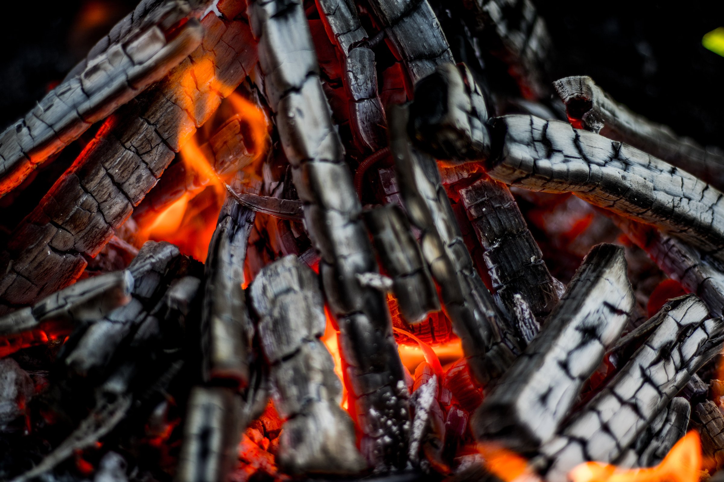 Close-up of Charcoal Embers 